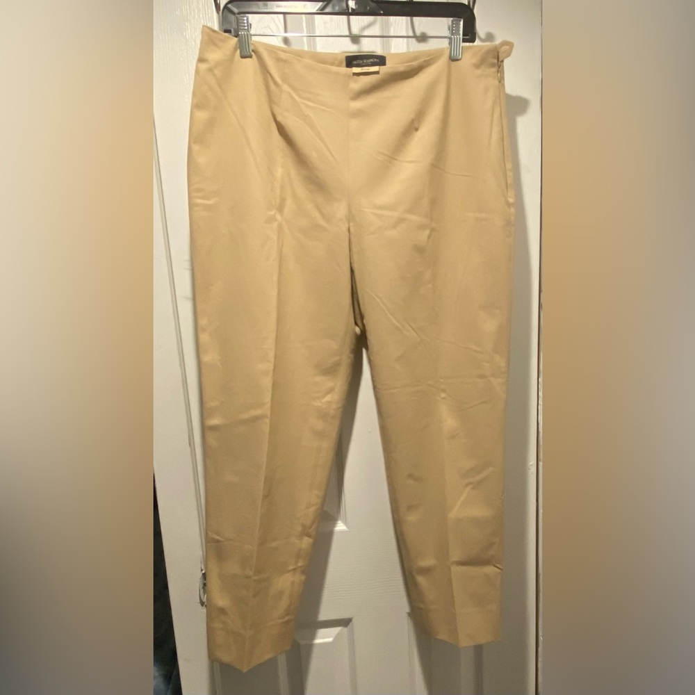 Piazza Sempione Audrey Tan Khaki Ankle Pants